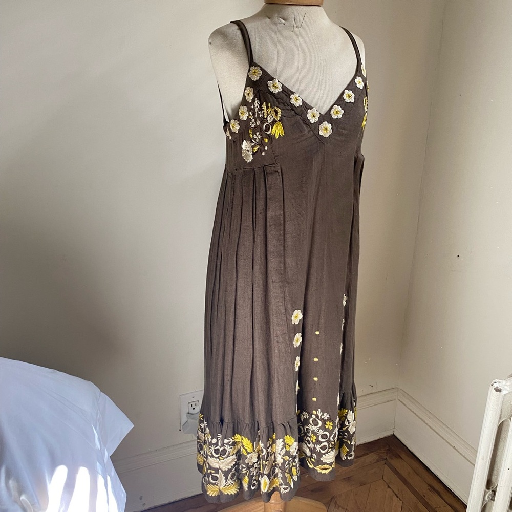 Anthropologie Dress Lithe Embroidered Floral Dress size 2 - Picture 3 of 12